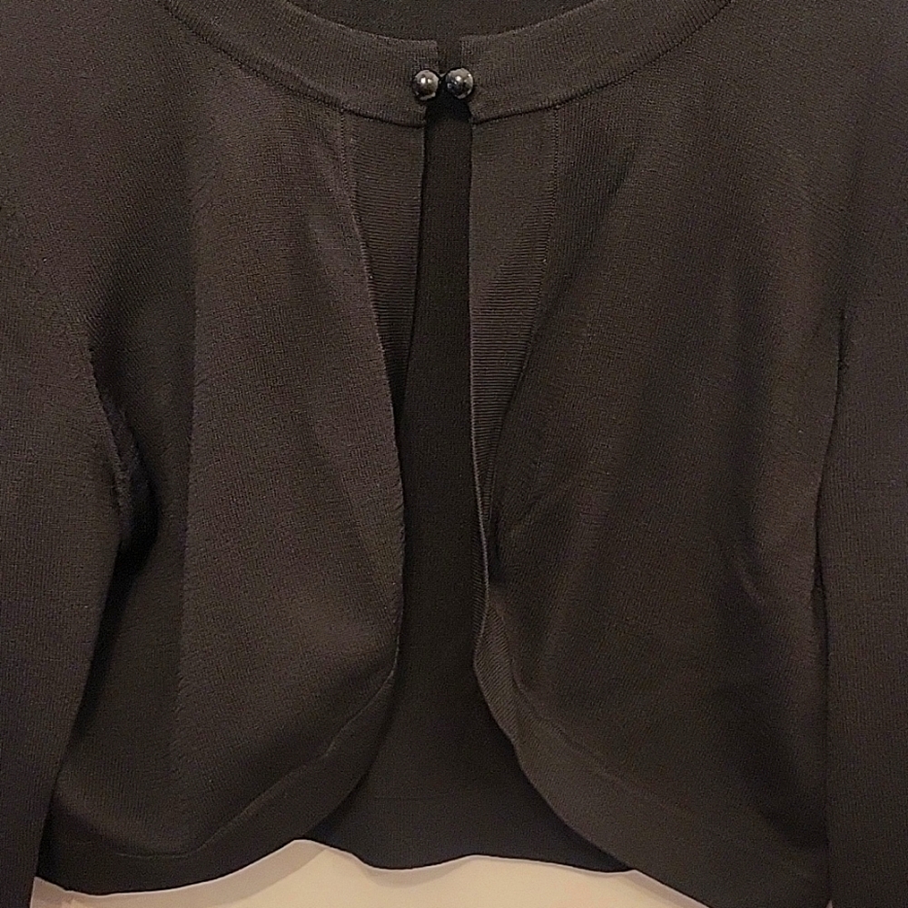 Jessica Howard Evenings women's XL black dress cropped cardigan - Picture 3 of 5